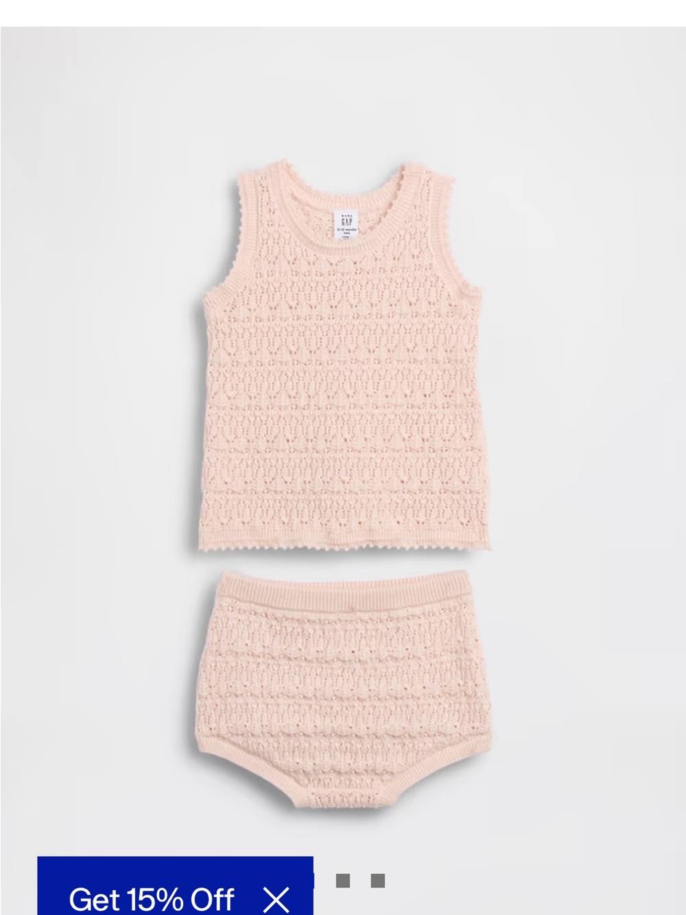 GAP Light Pink Crochet Knit Tank & Bloomer Set and Peter Pan Collar bodysuit